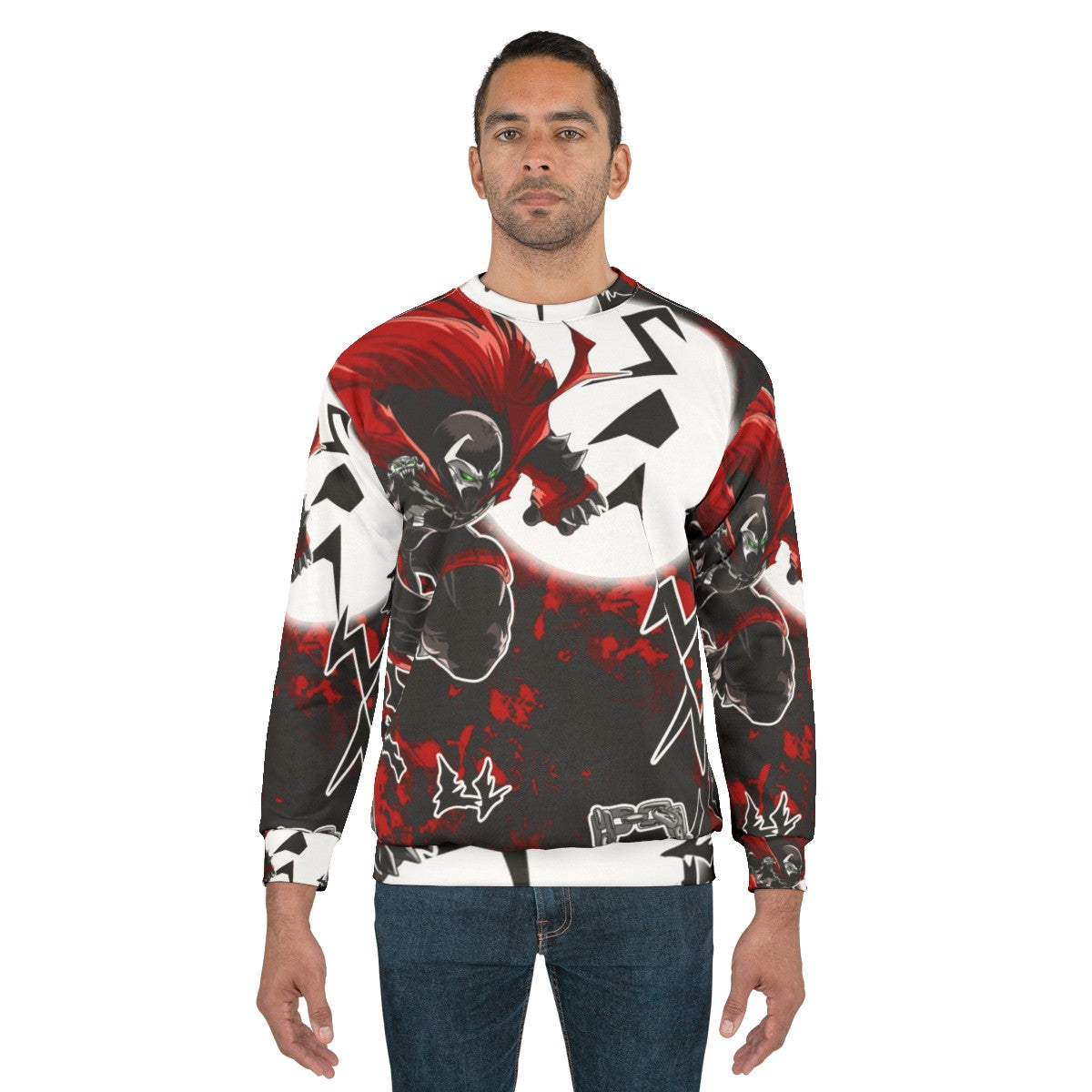 Spawn inspired graphic print pullover sweatshirt - men