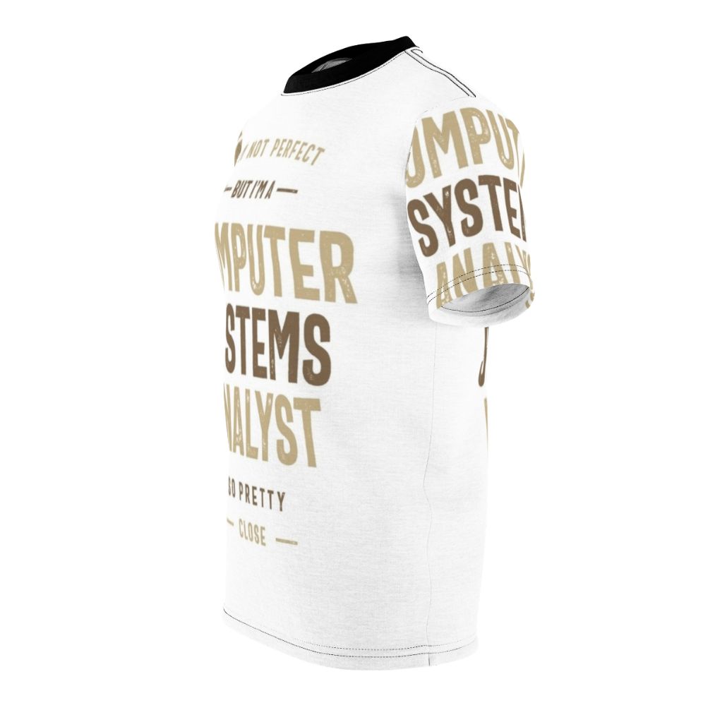 Computer Systems Analyst T-Shirt with Occupational Typography Design - men left