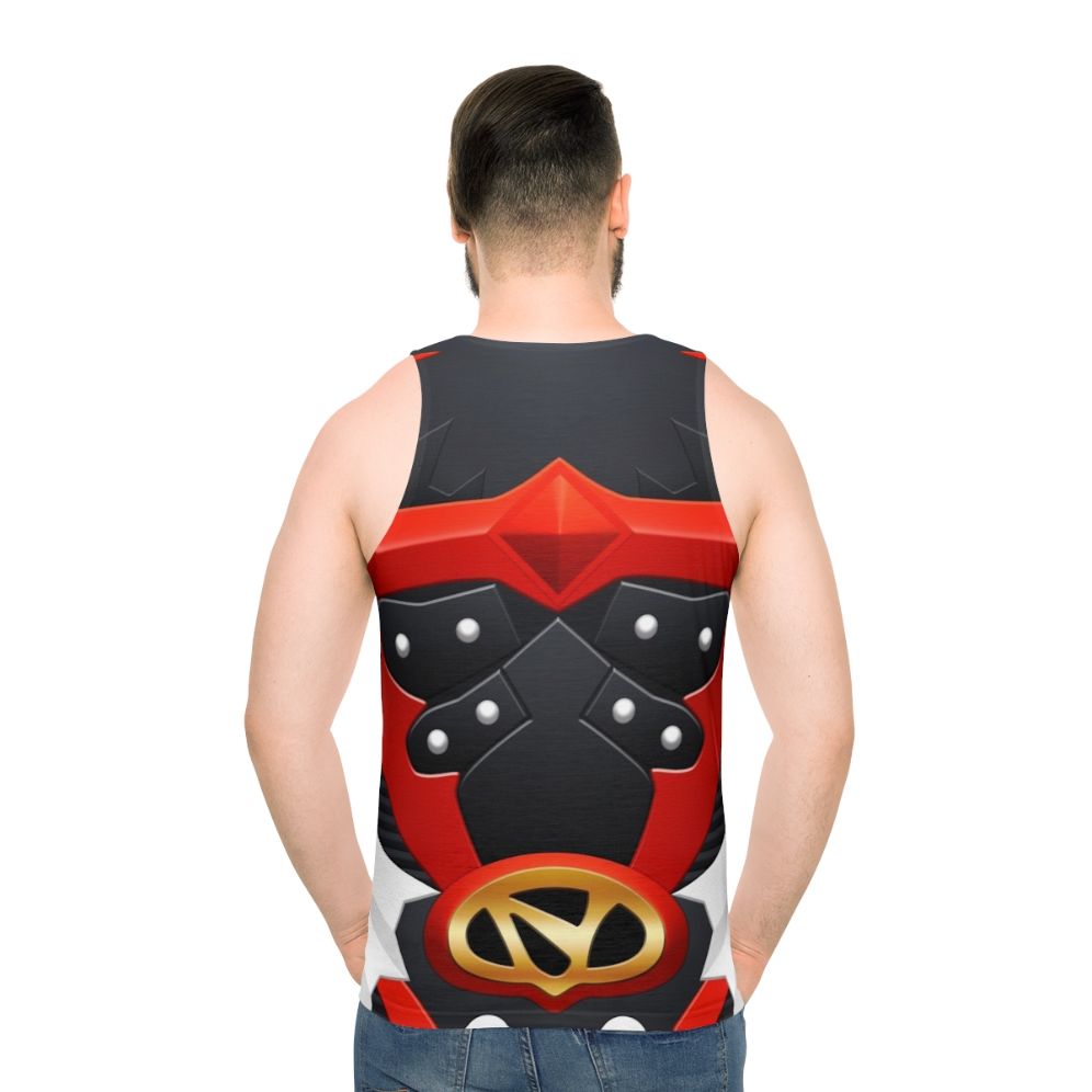 Psycho Red Unisex Tank Top - men back