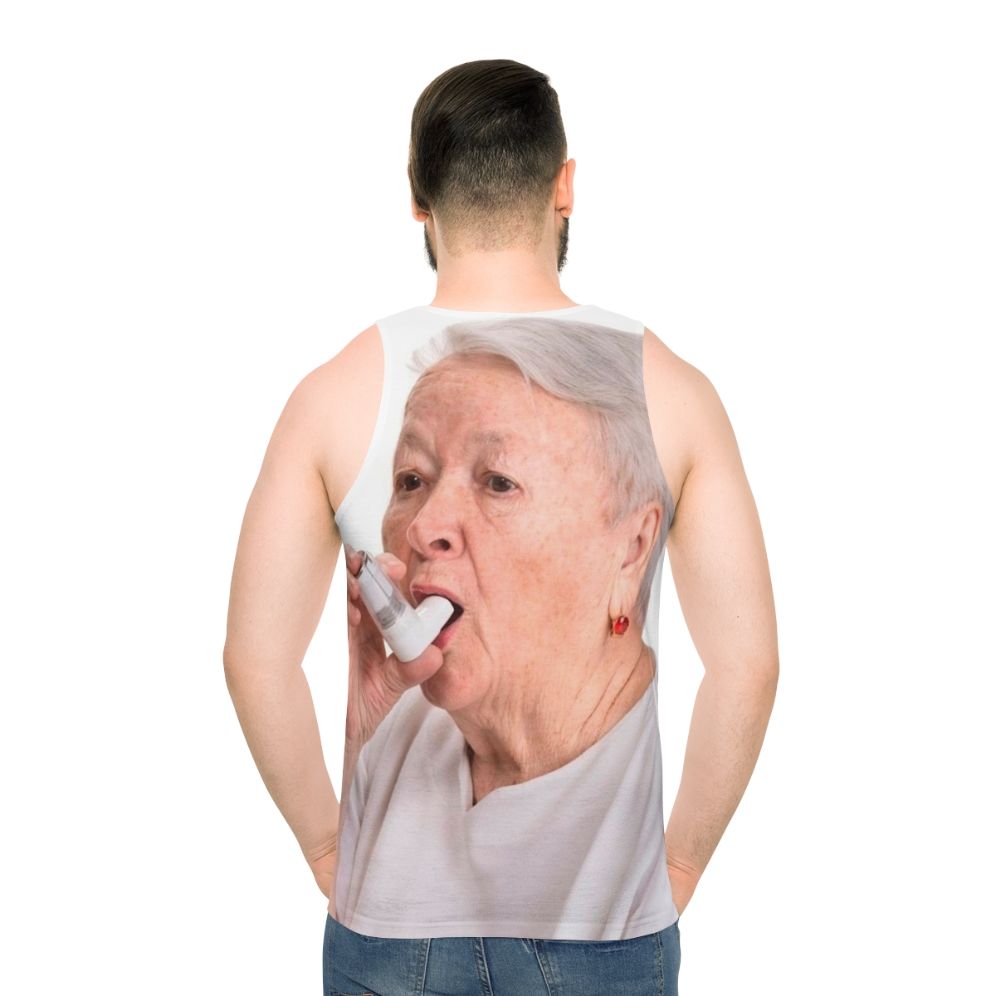 Unisex grandma's inhaler tank top - men back