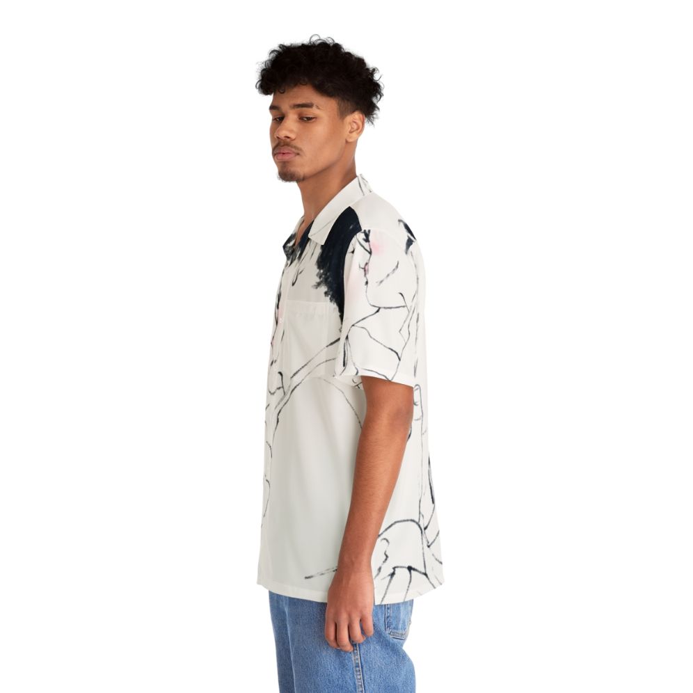 Heartstopper-inspired Hawaiian shirt featuring a kiss design - People Left