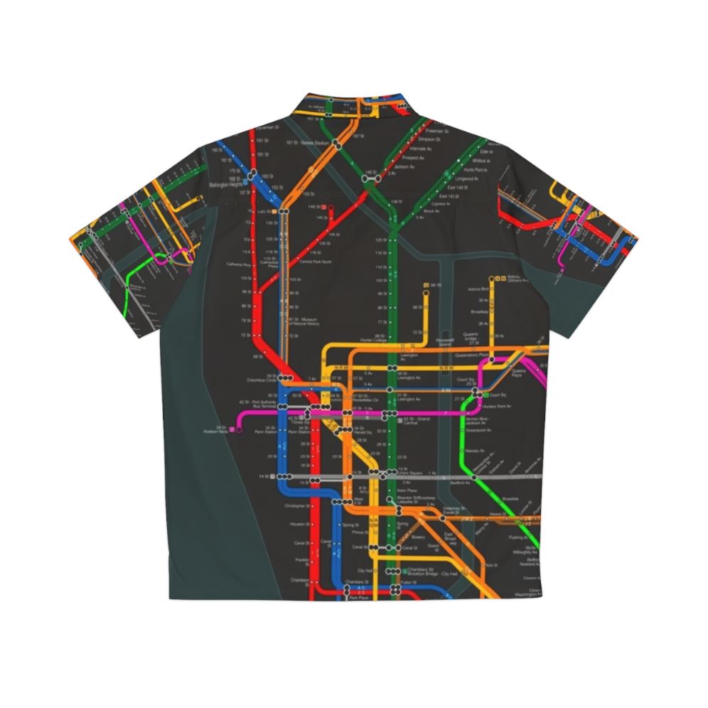 Colorful Hawaiian Shirt Featuring New York City Subway Map - Back