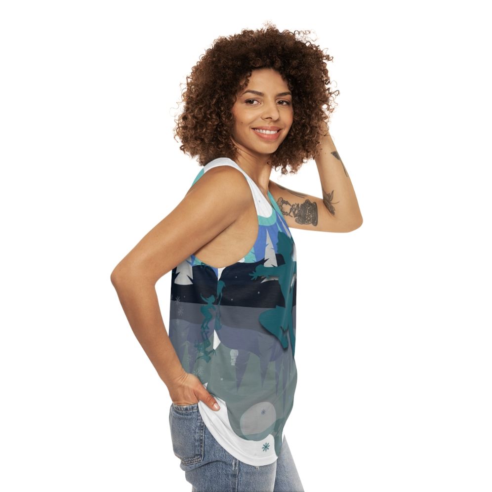 Ice skater wearing unisex tank top - women side