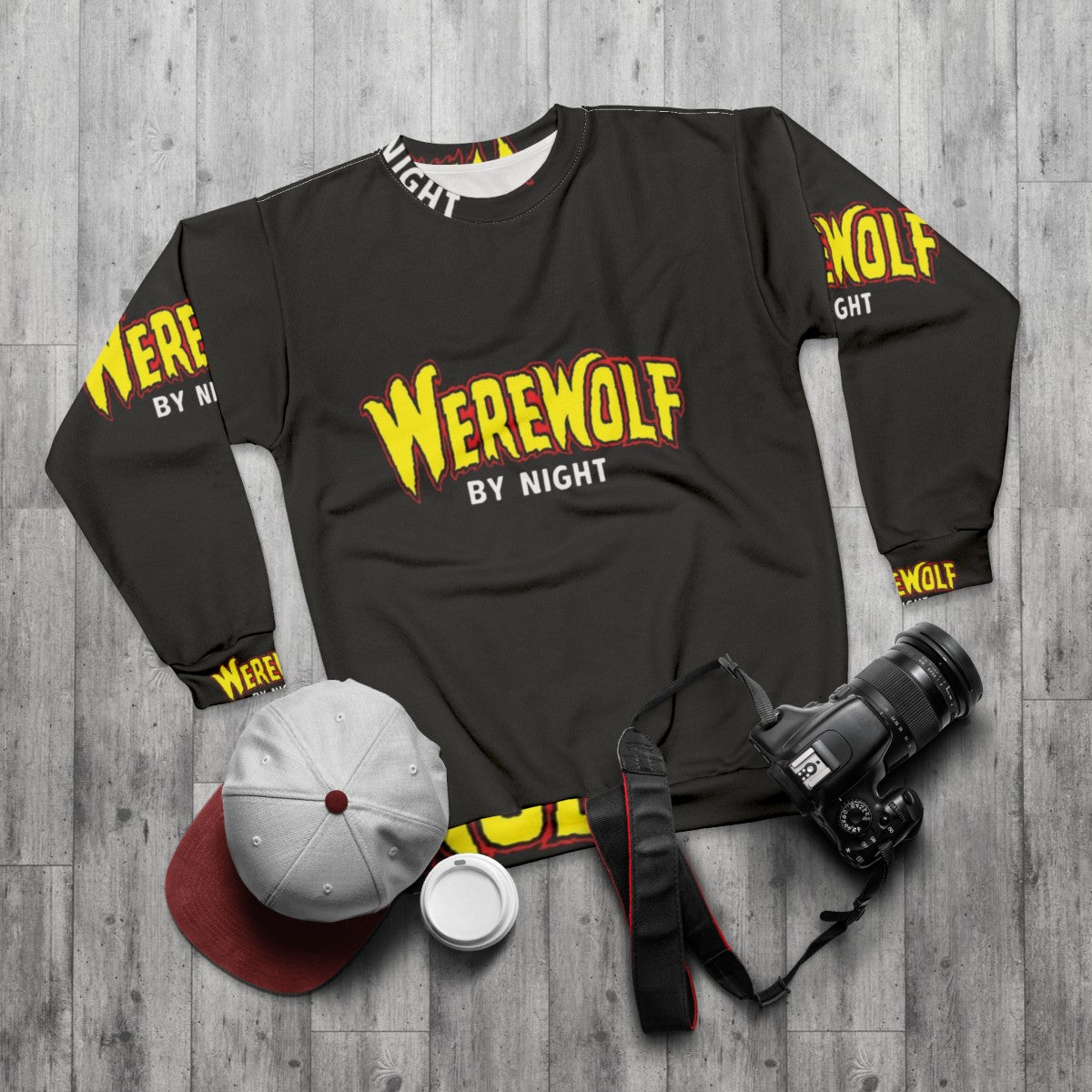 Werewolf By Night Sweatshirt - Marvel Comics Superhero Hoodie - flat lay