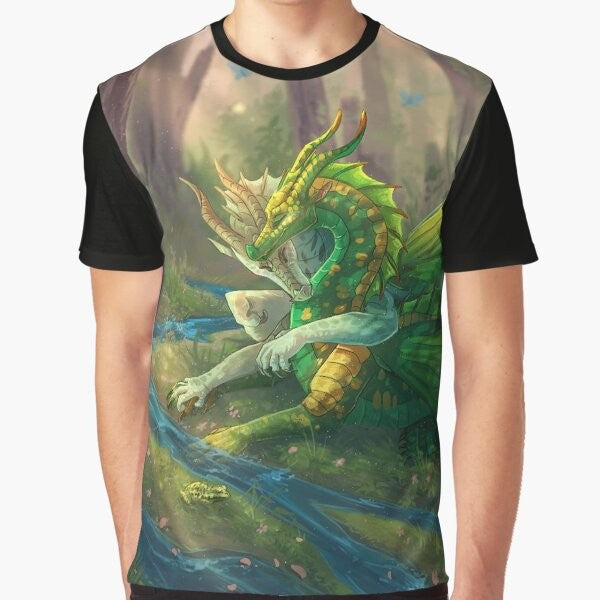 Graphic t-shirt featuring Sundew and Willow from the Wings of Fire fantasy book series