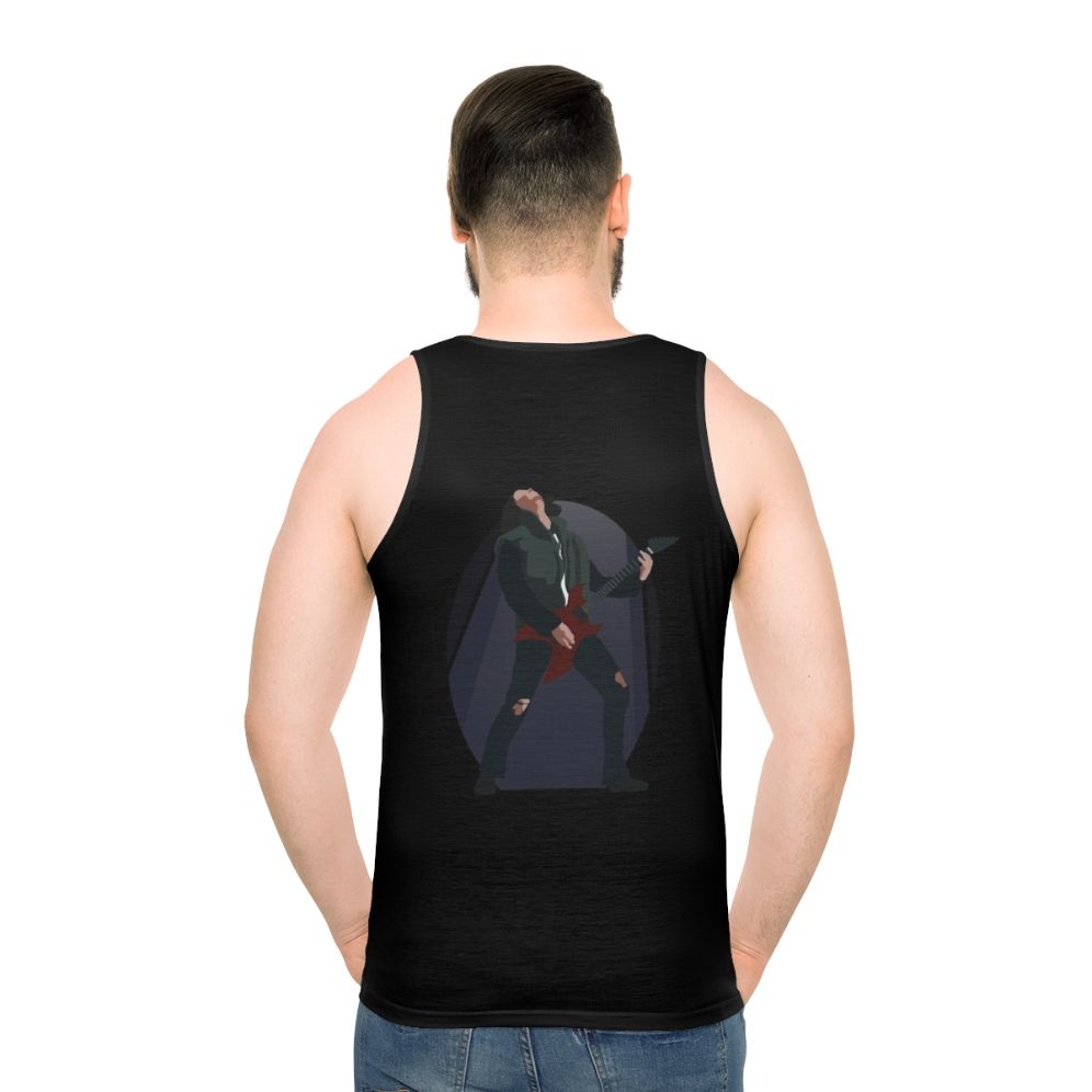 Eddie Munson playing guitar in Stranger Things 4 unisex tank top - men back