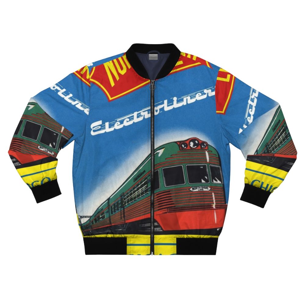 Vintage North Shore Electroliner Bomber Jacket with train and city motif