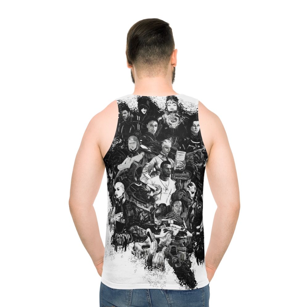 Mass Effect Sci-Fi Unisex Tank Top - men back