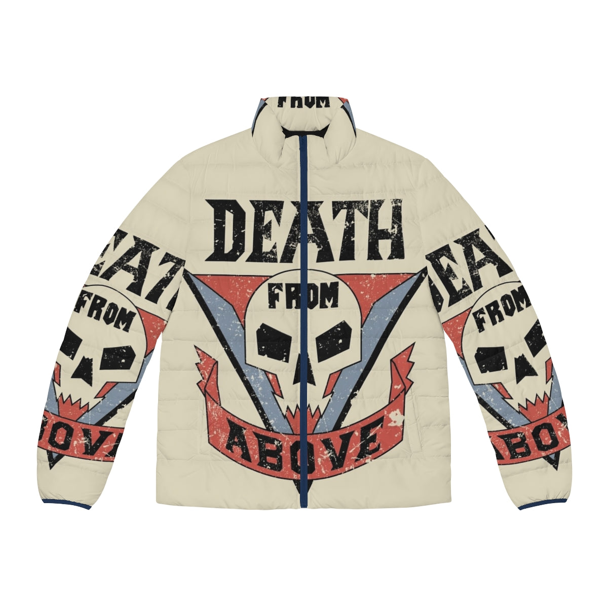 Starship Troopers inspired puffer jacket with "Death From Above" graphic