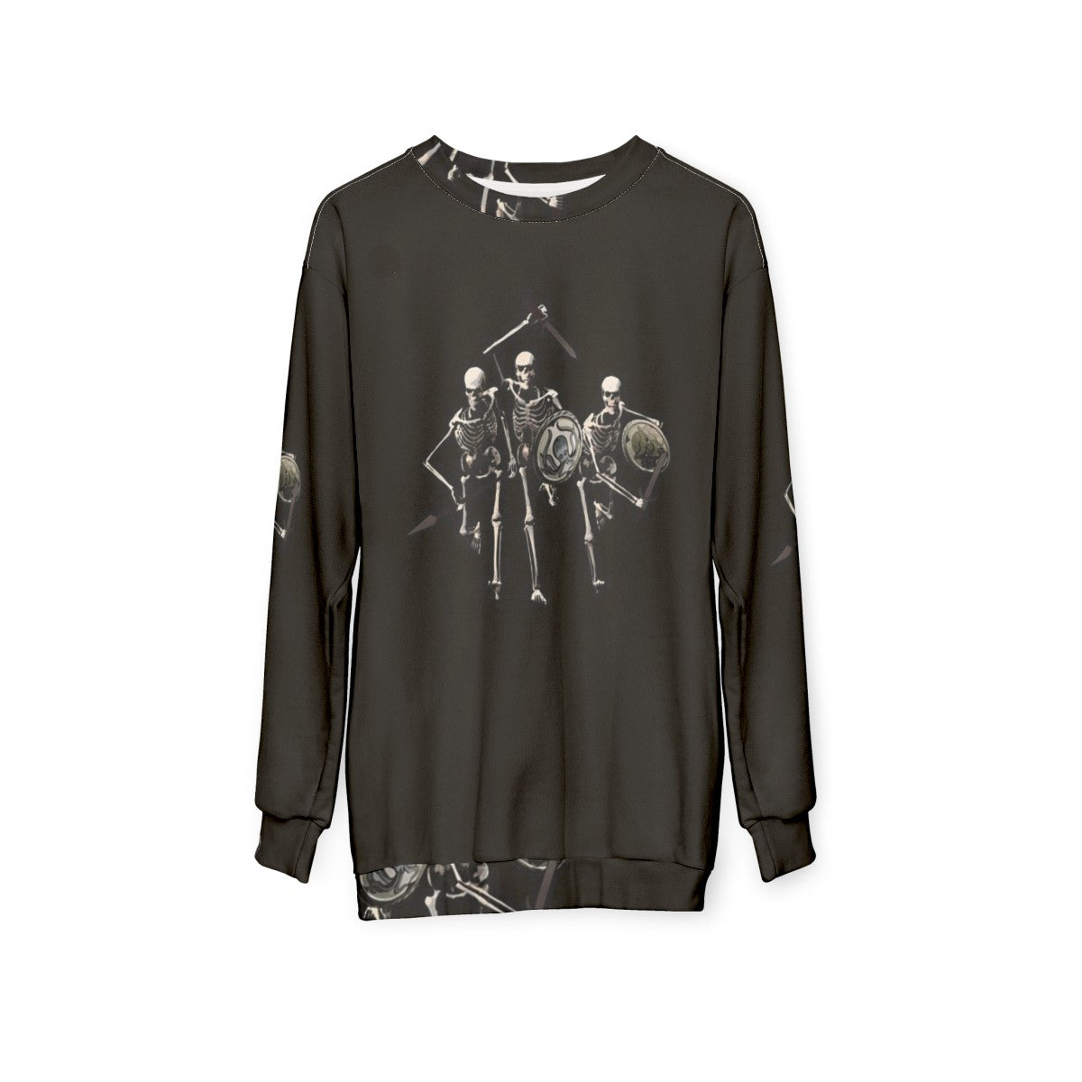 Skeleton Sweatshirt with Ancient Greek Mythological Creatures - hanging