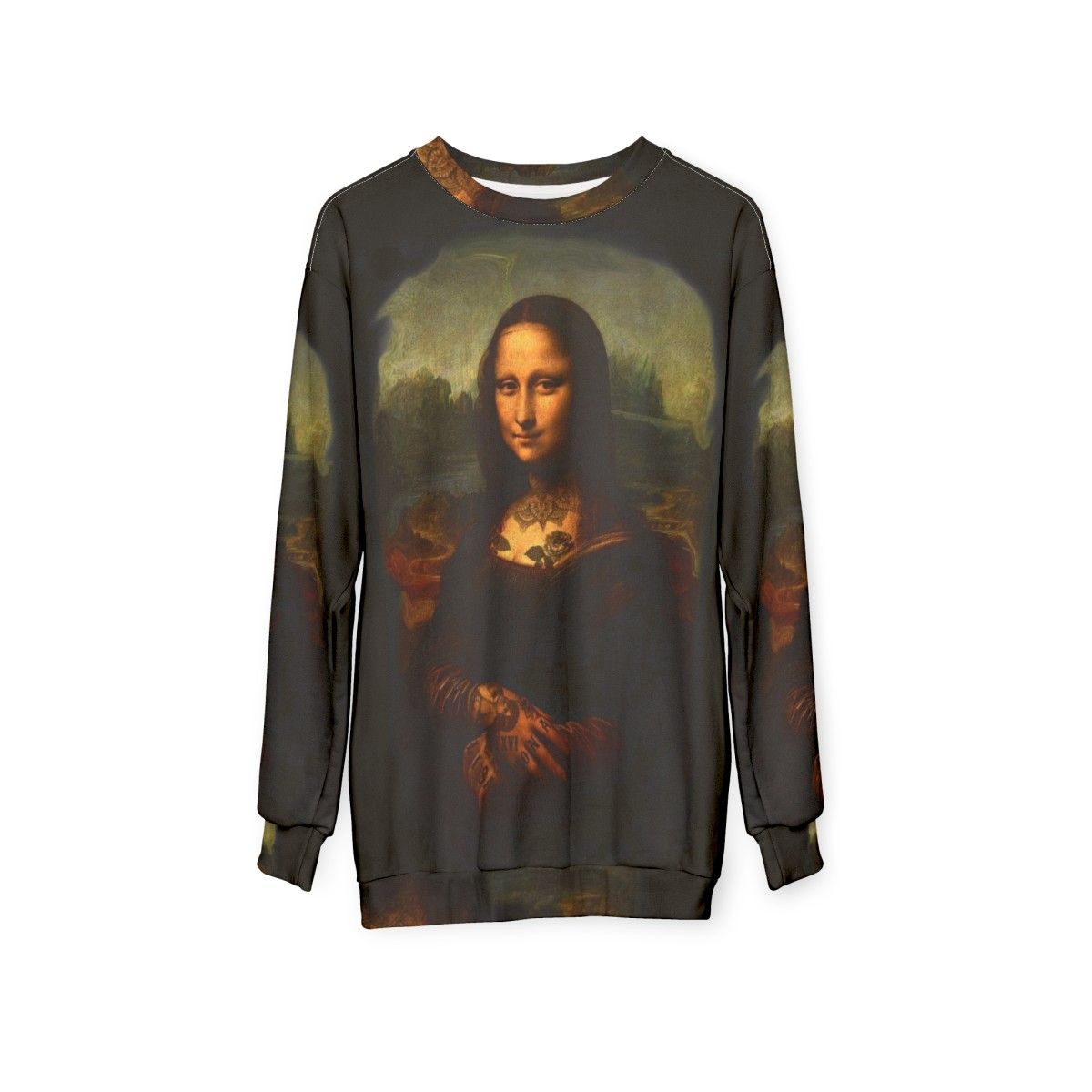 Mona Lisa Tattoo Sweatshirt - hanging