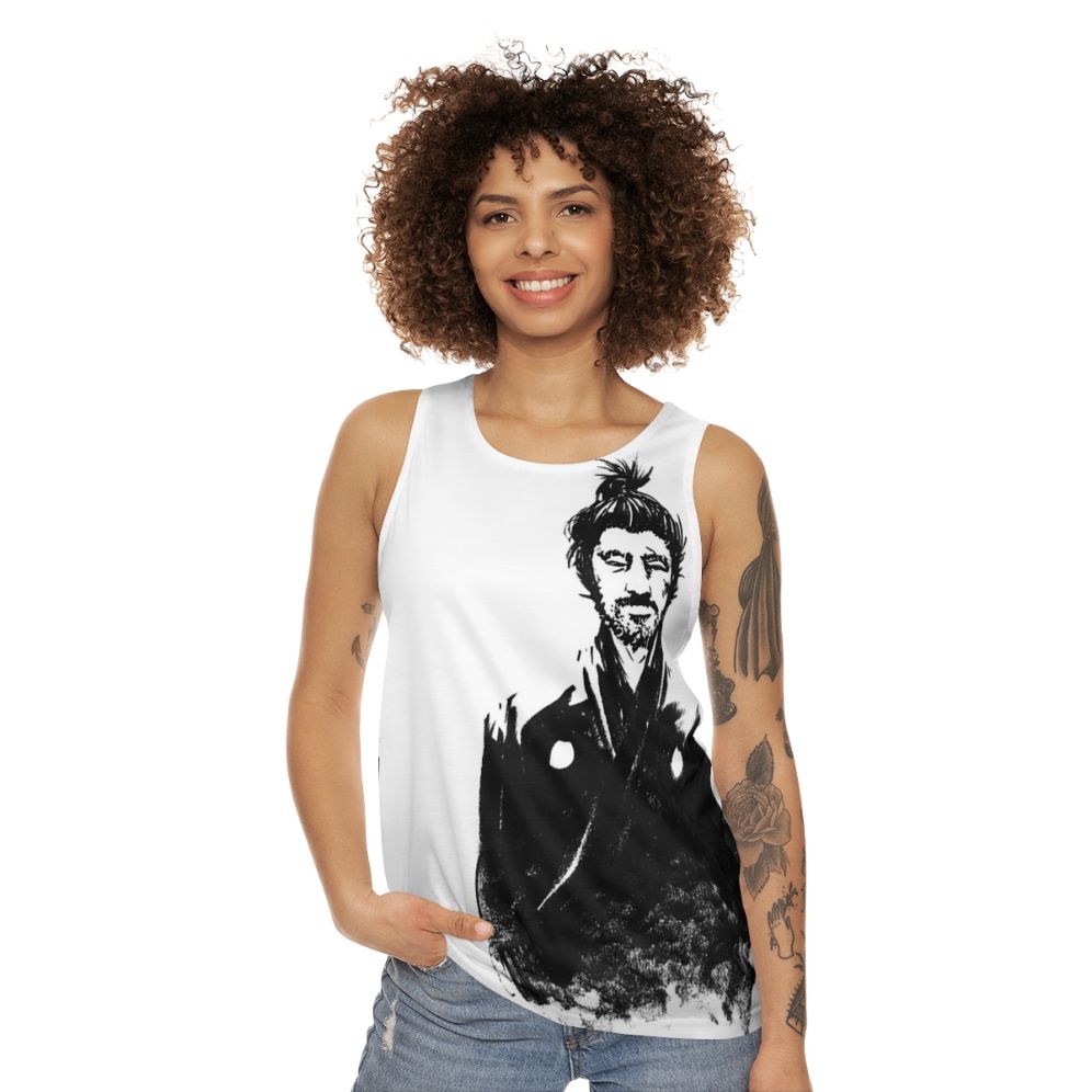 Yojimbo Unisex Tank Top Featuring Iconic Samurai Character - women