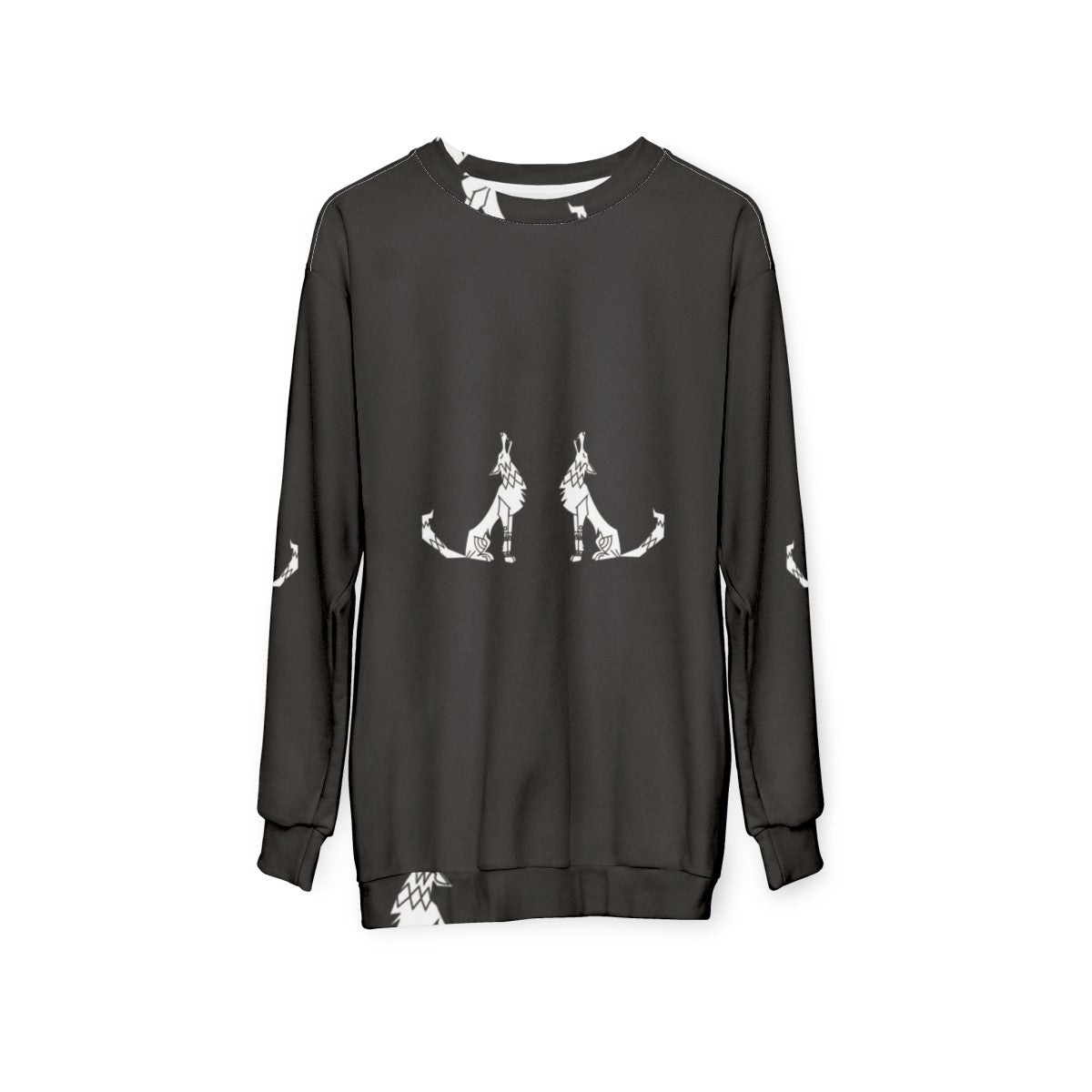 Howling wolves nature inspired sweatshirt - hanging