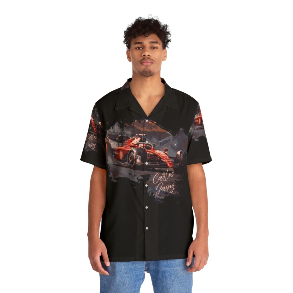 Carlos Sainz Formula 1 Vintage Digi Art Hawaiian Shirt - People Front