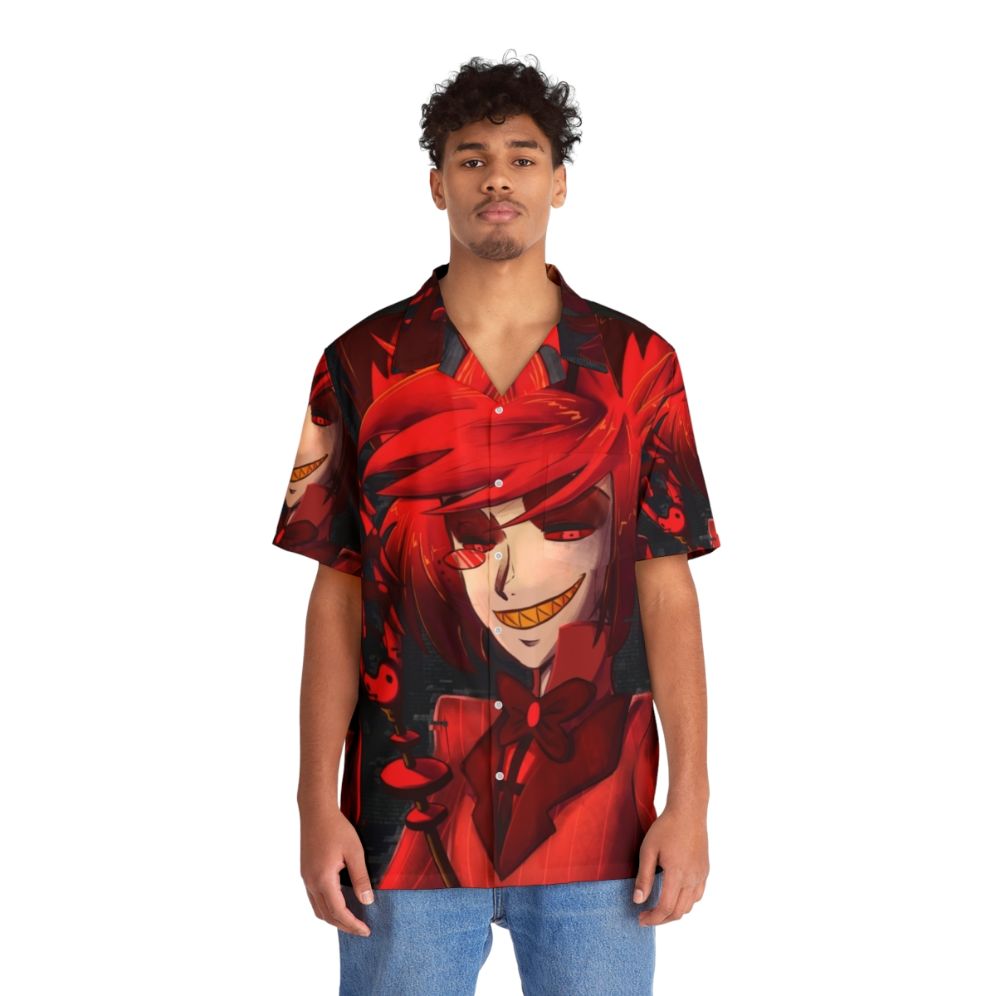 Hazbin Hotel Alastor Tropical Hawaiian Shirt - People Front