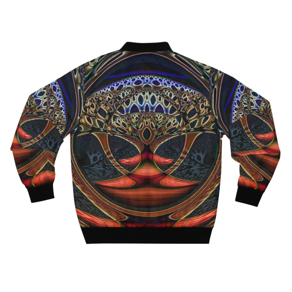 Colorful fractal abstract design on a bomber jacket - Back