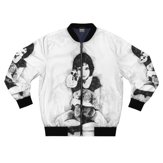 Bomber jacket with a sketch of Mathilda from the movie Leon the Professional