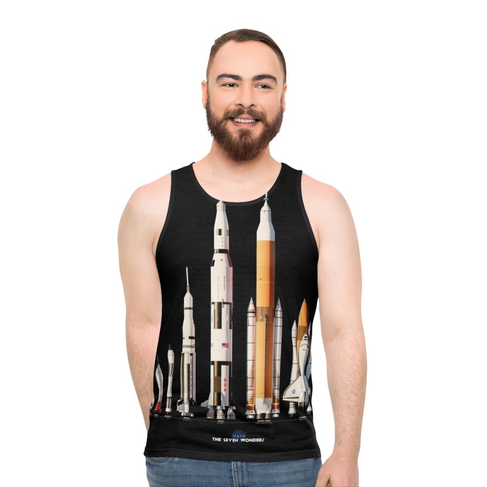 Nasa Rockets Black Background Unisex Tank Top - men