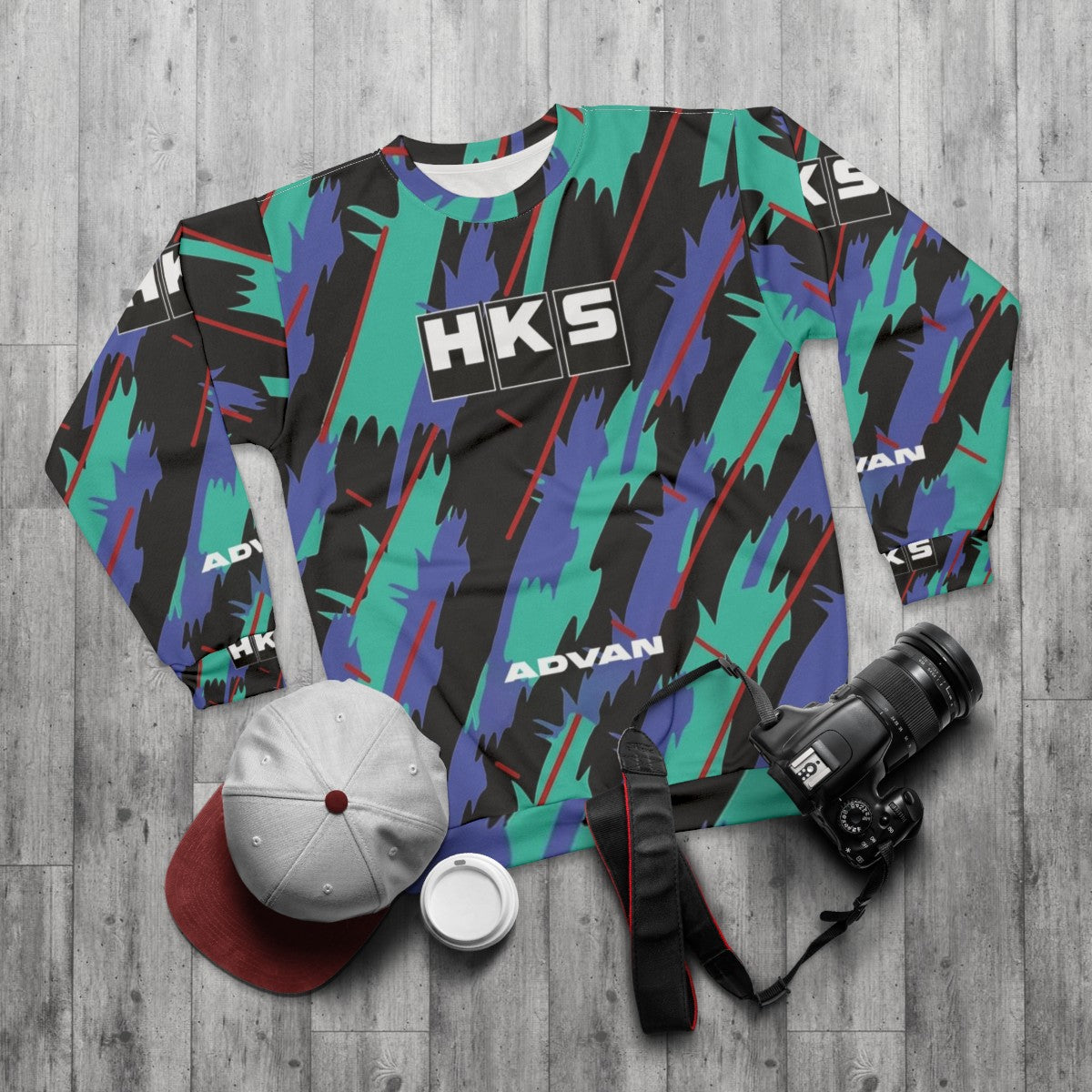 HKS Advan JDM Racing Sweatshirt - flat lay