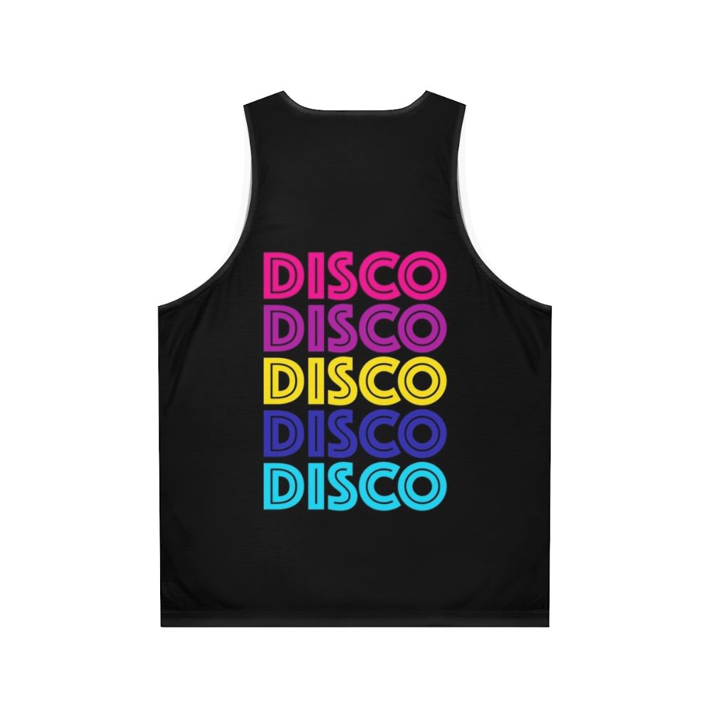 Disco-inspired unisex tank top with glittering disco ball design - Back