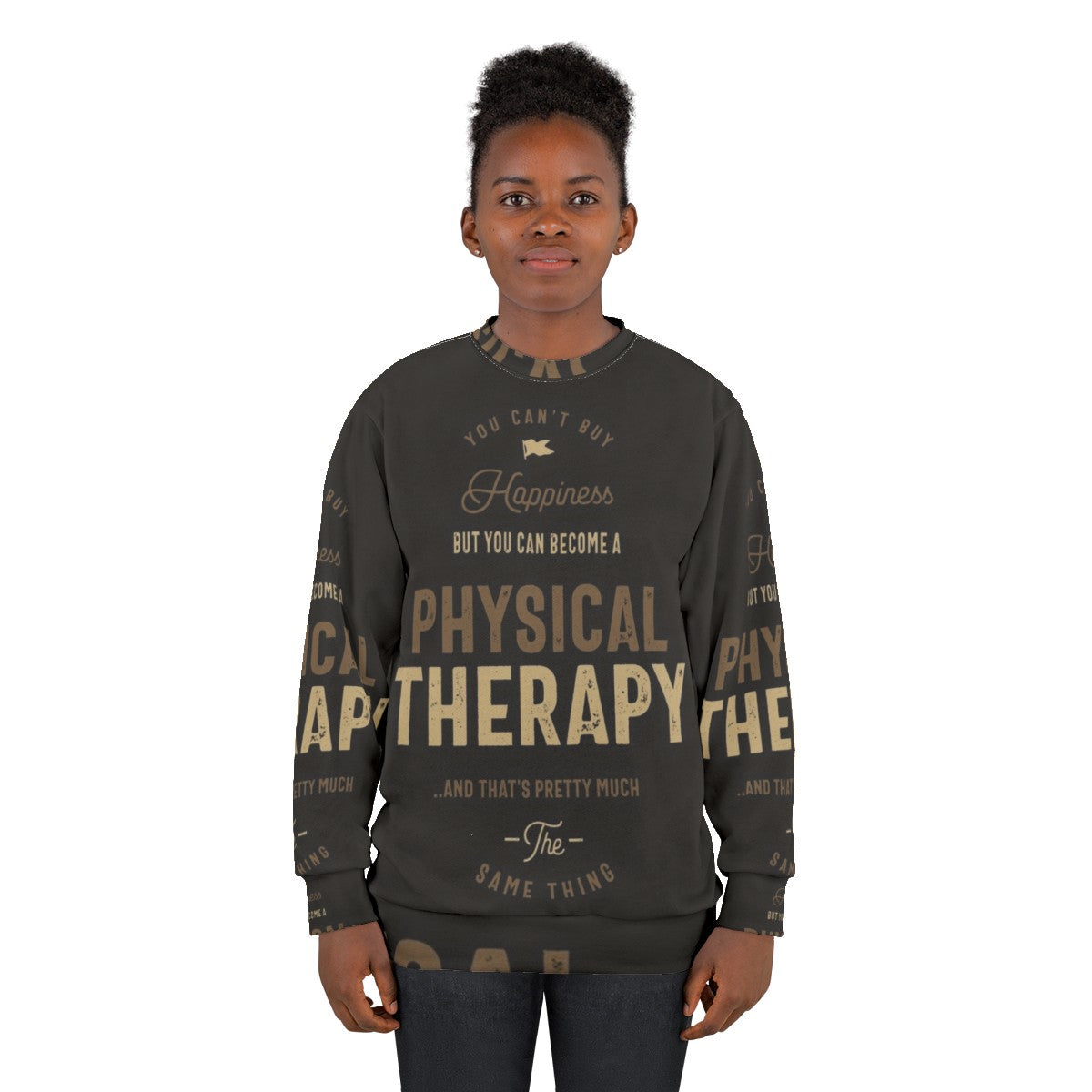 Physical Therapy Sweatshirt with Typography Design - women