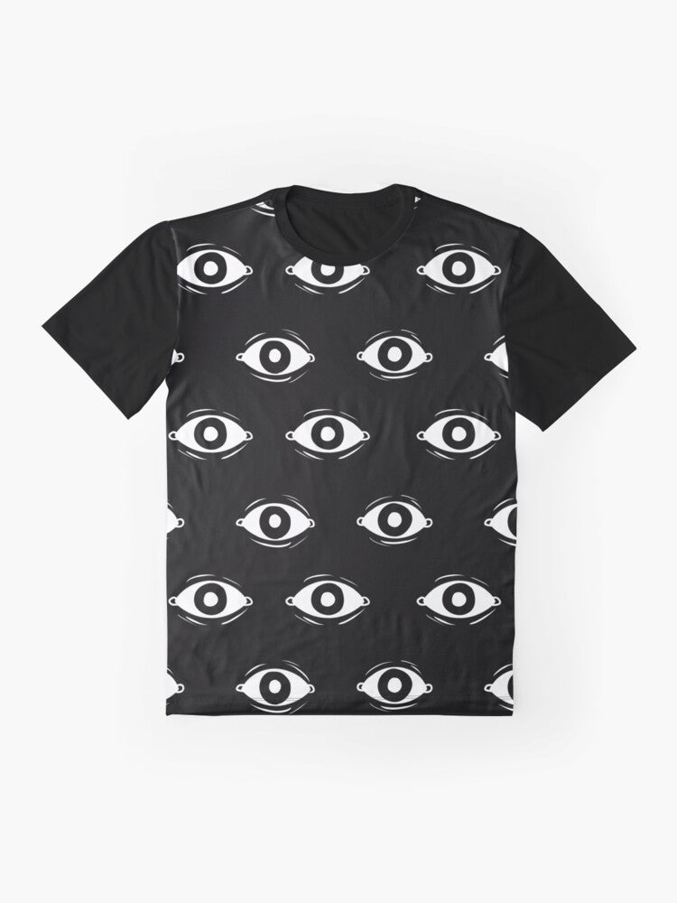 Eye pattern graphic design on a t-shirt - Flat lay