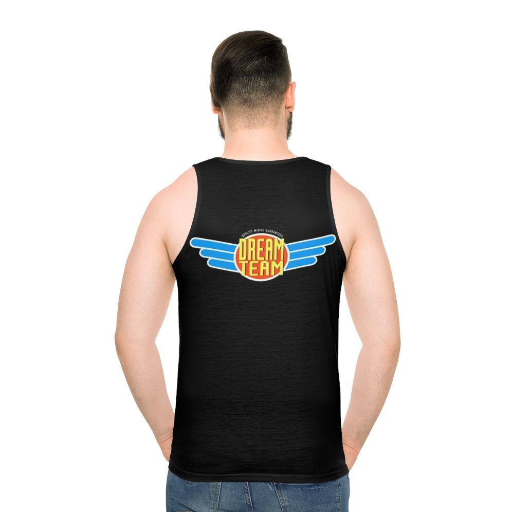 Retro music unisex tank top - men back