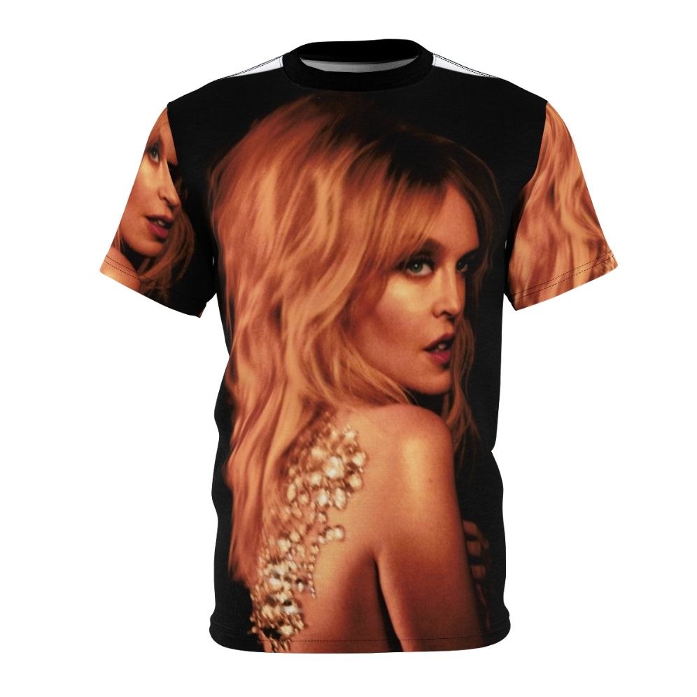 Shimmering gold t-shirt inspired by Kylie Minogue's music and fashion