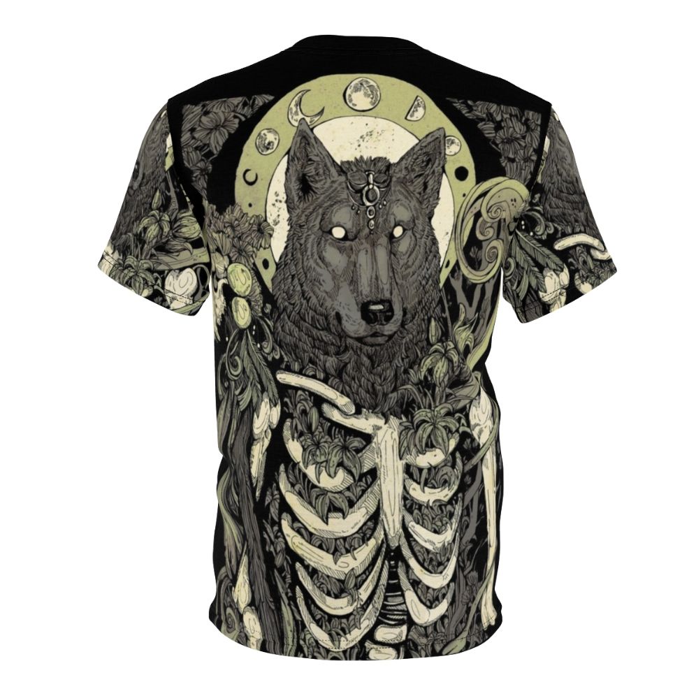 Lycanthropy werewolf wolf skull graphic t-shirt design - Back