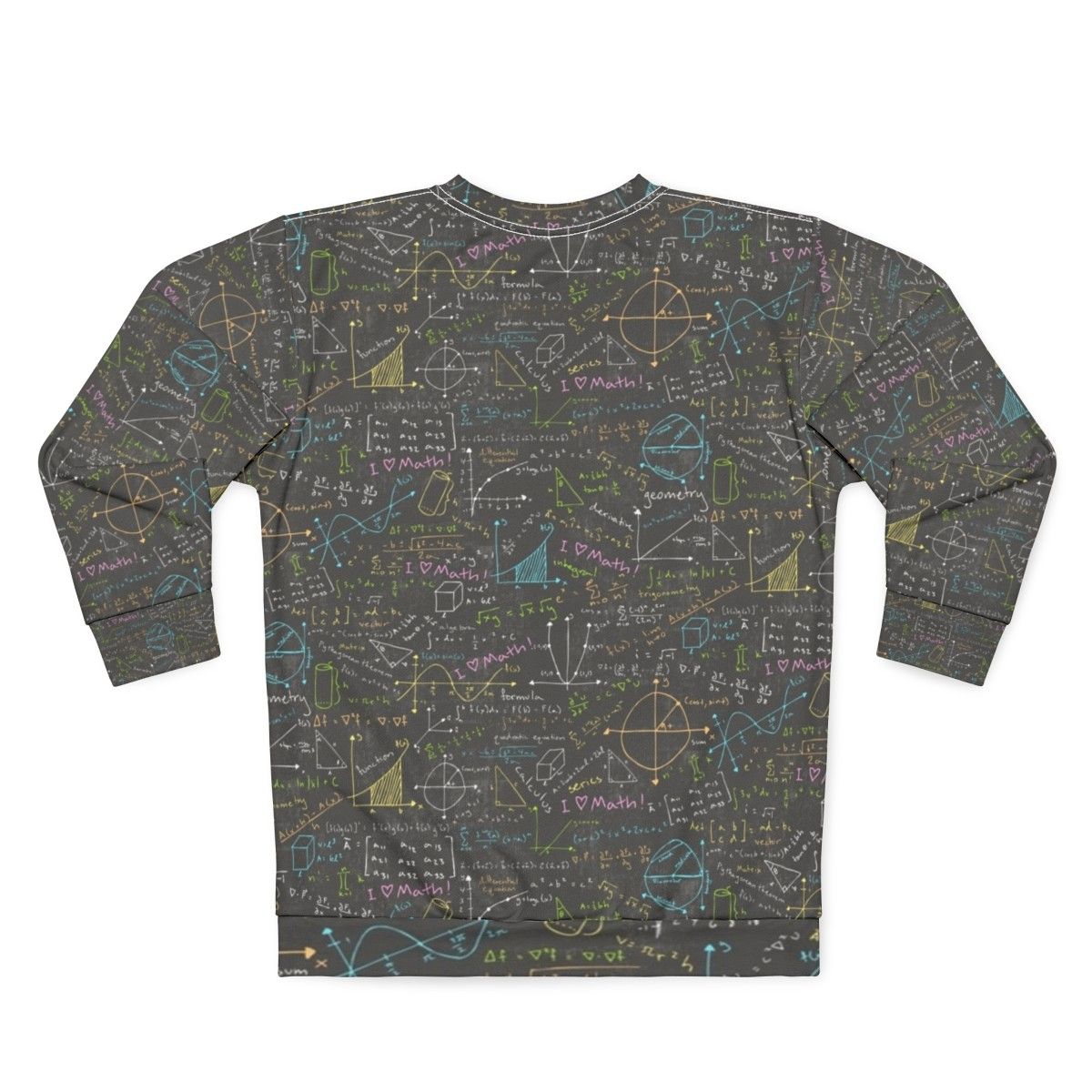 Math Lessons Sweatshirt with Chalkboard Design - Back