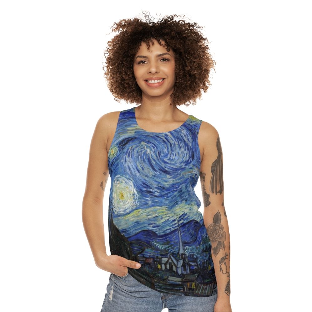 Starry Night Van Gogh Unisex Tank Top - women