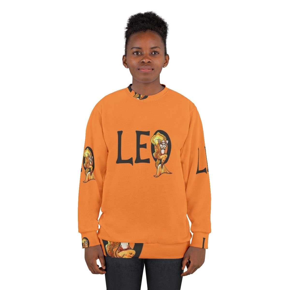 Leo zodiac animal print sweatshirt - women