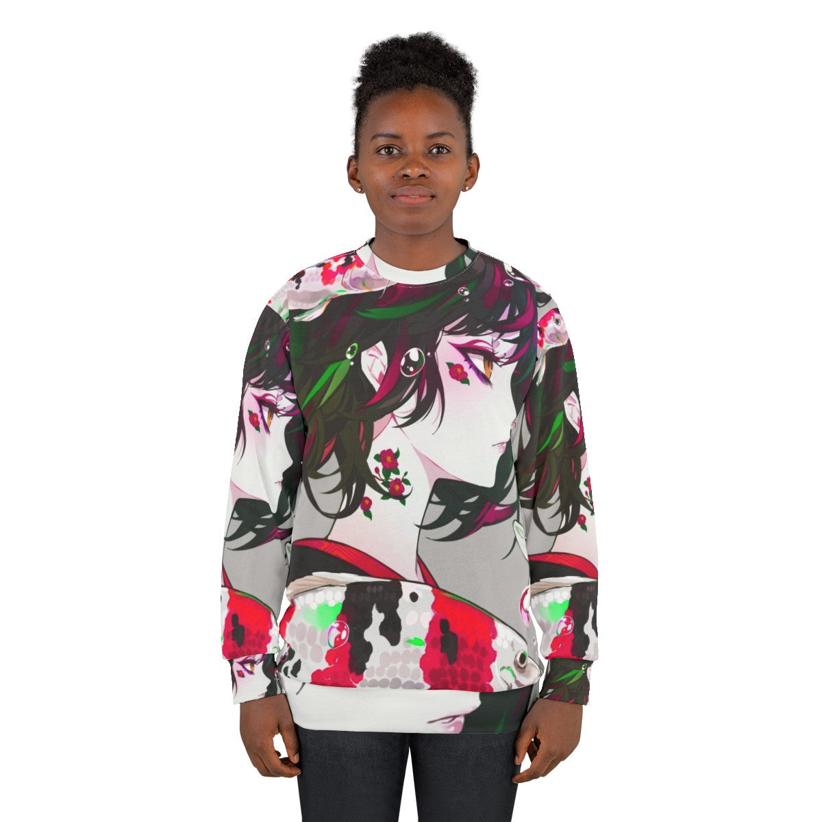 Vivid Koi Anime Sweatshirt - women