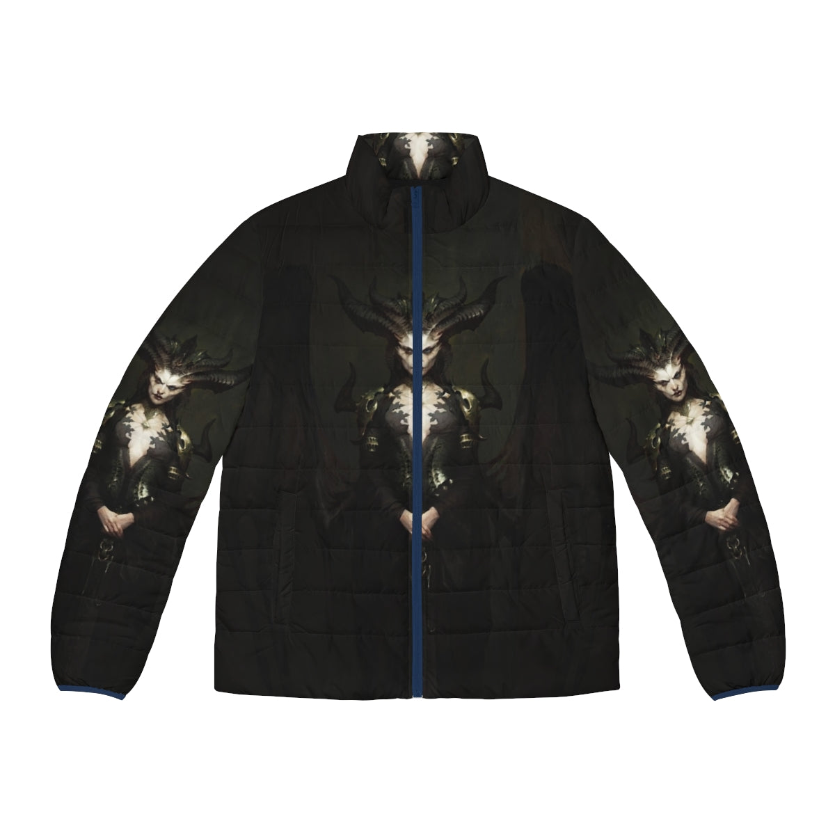 Diablo 4 Booooom Puffer Jacket featuring Lilith, the Prime Evil