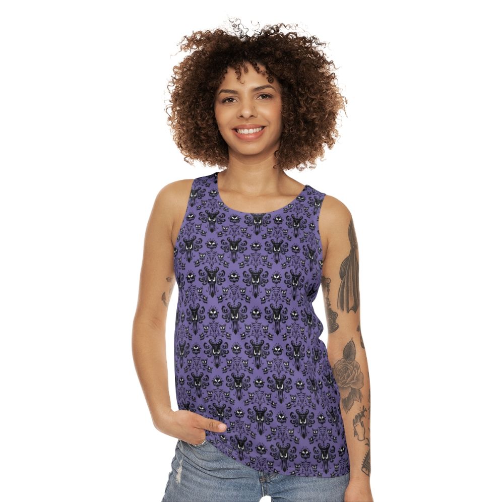 Disney Haunted Mansion Wallpaper Unisex Tank Top - women