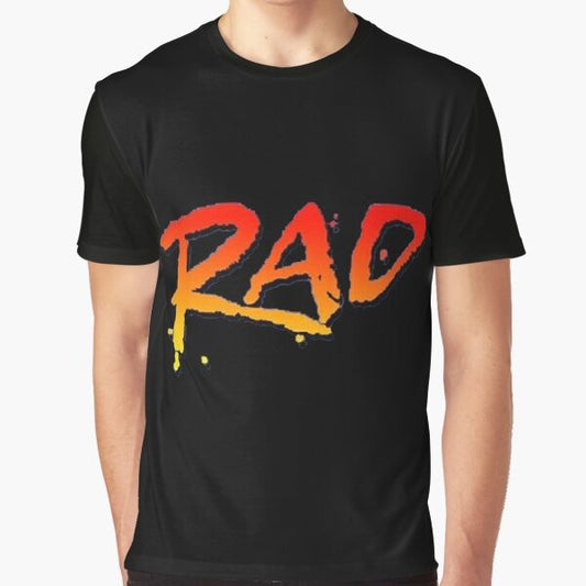 Retro graphic t-shirt design featuring "RAD BMX Movies of the 80s"
