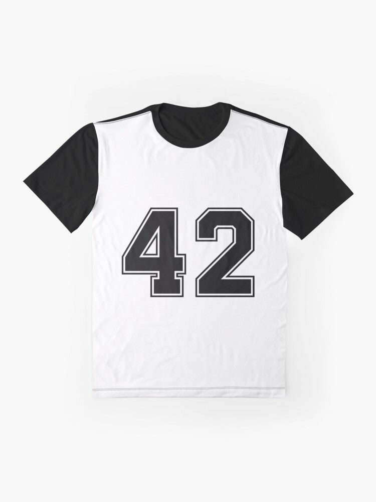 Vintage American football jersey number 42 graphic t-shirt - Flat lay