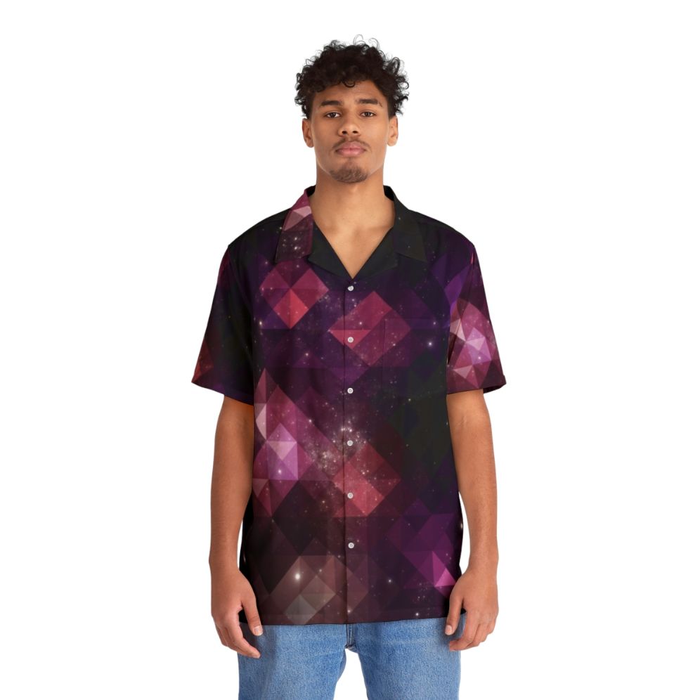 Intergalactic Space Hawaiian Shirt with Cosmic Design - People Front