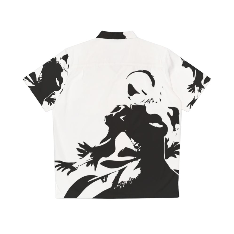 2B Silhouette Hawaiian Shirt, Nier Automata Inspired Fashion - Back