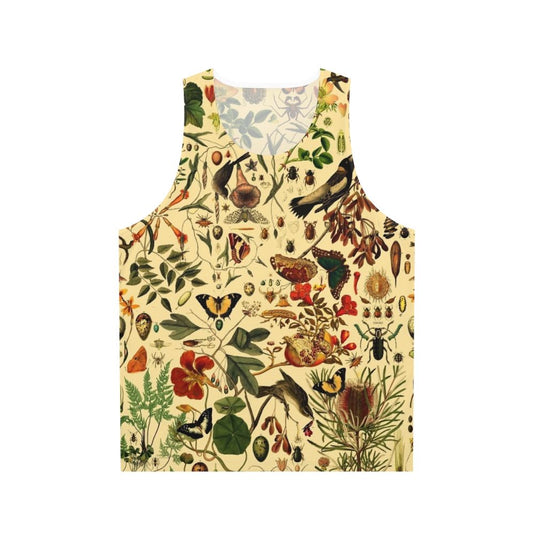 Vintage-inspired biology nature floral unisex tank top