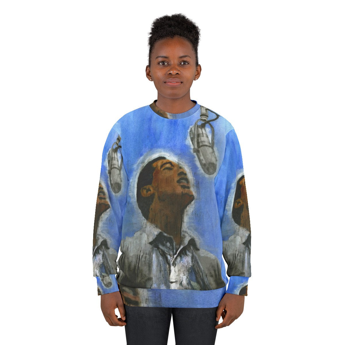 Vintage Sam Cooke Soul Music Portrait Sweatshirt - women