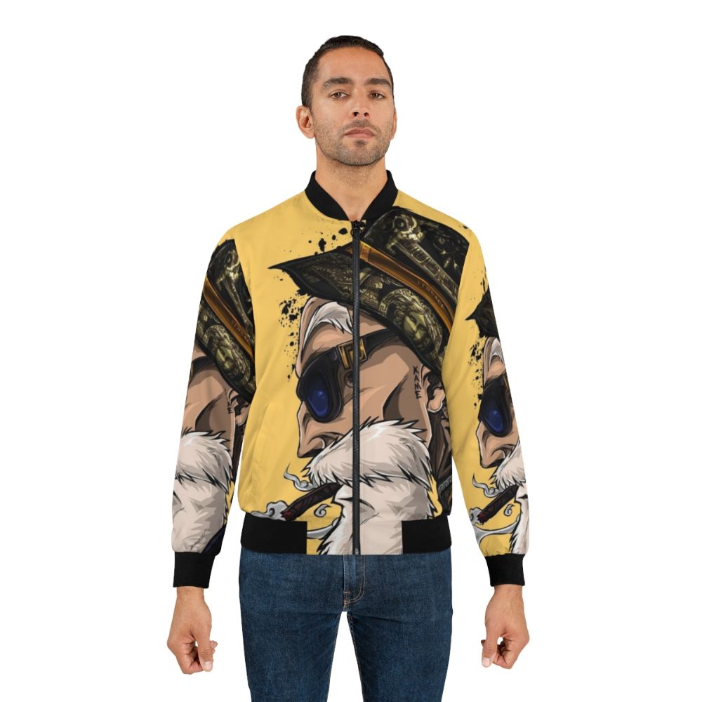 Master Roshi from Dragonball Z anime character graphic on a bomber jacket - Lifestyle