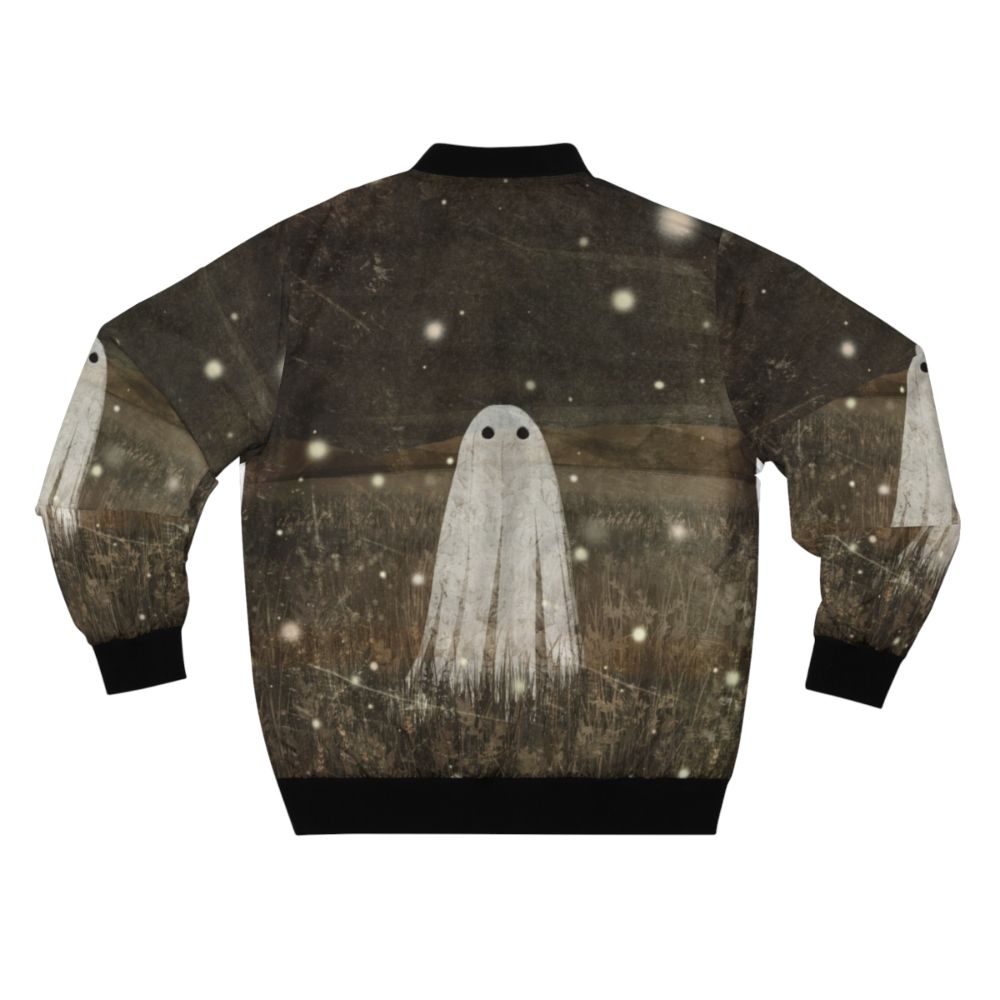 Vintage fireflies bomber jacket with a spooky and cute design - Back