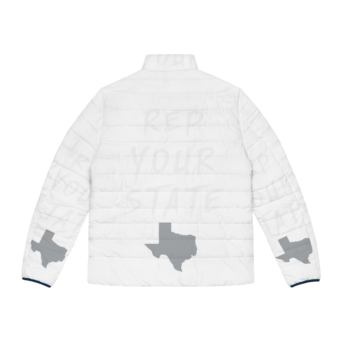 Texas-themed puffer jacket with state pride design - Back