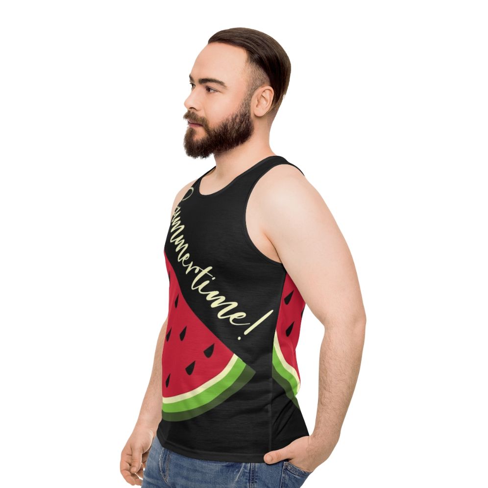 Watermelon Print Unisex Tank Top - men side