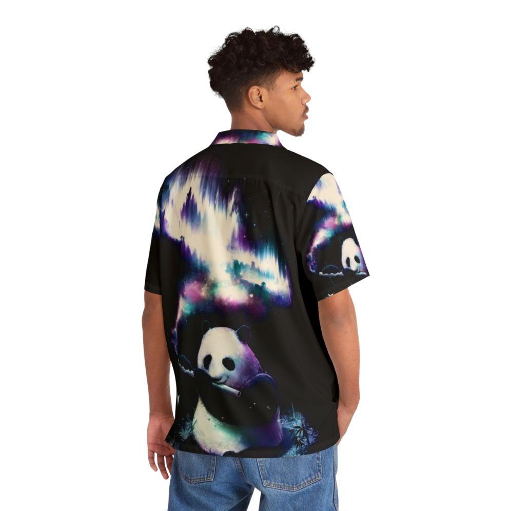 Music-themed Hawaiian shirt with galaxy and animal design - People Back