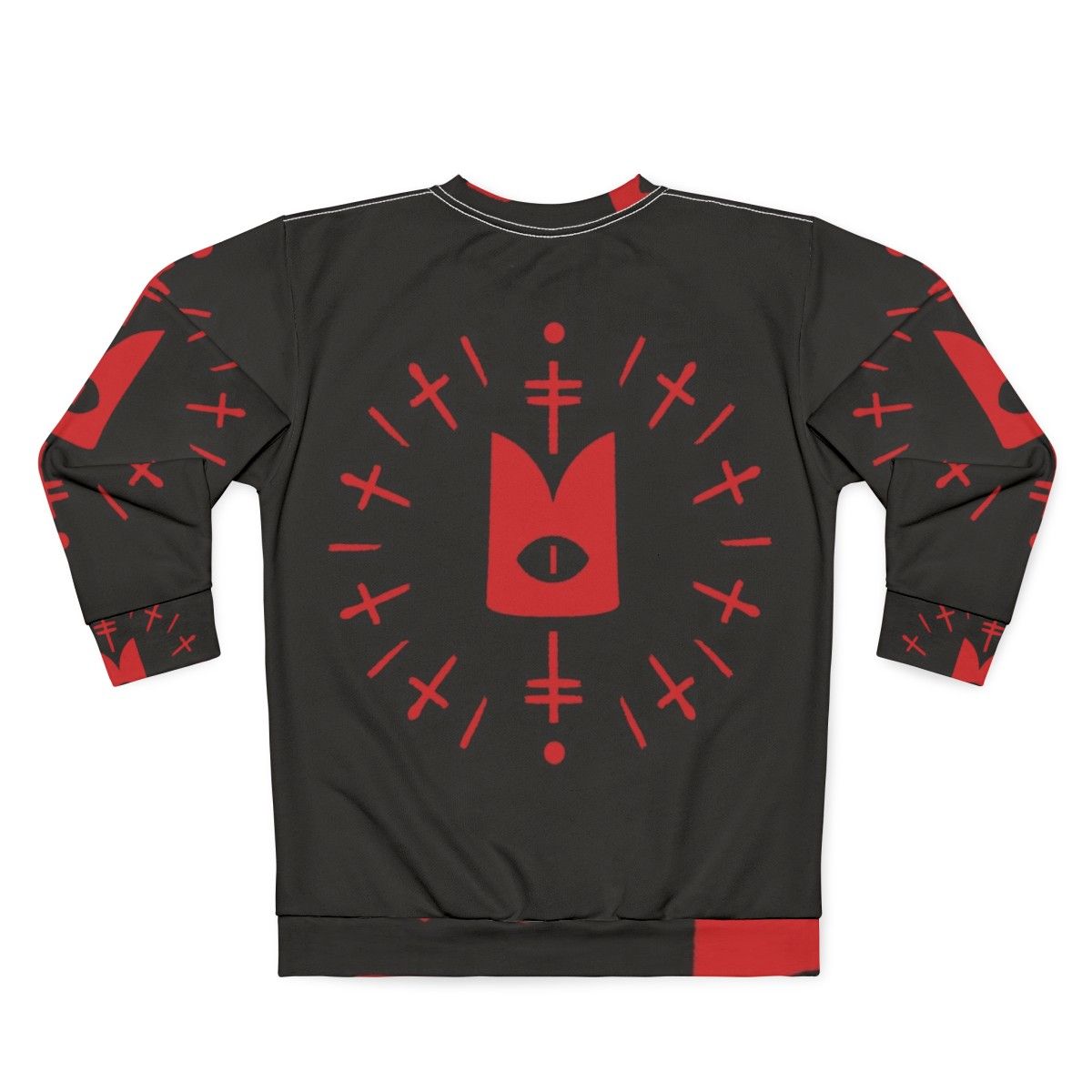 Cult of the Lamb Ritual Red Sweatshirt with Occult Symbols - Back