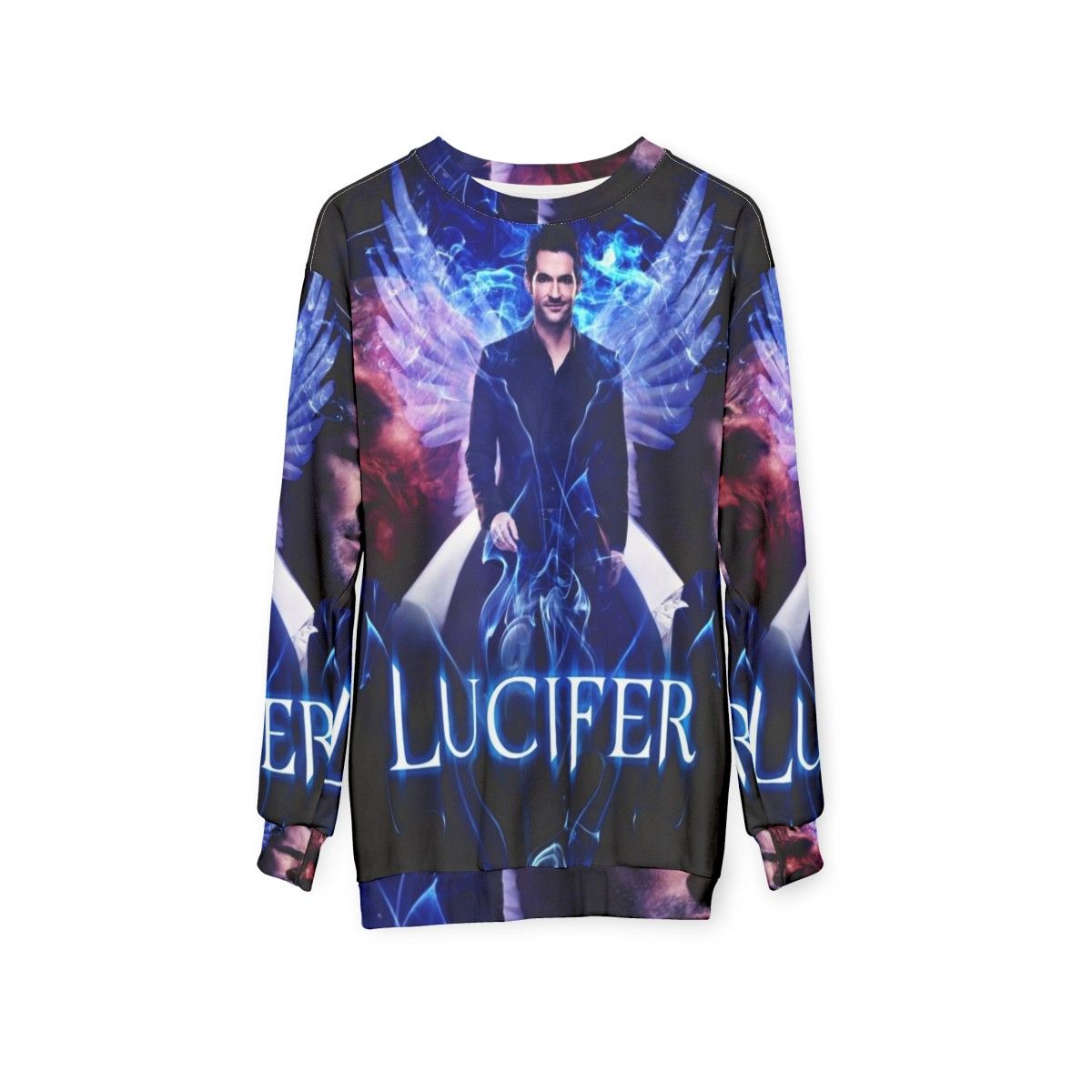 Lucifer Morningstar Devil Vs Angel Sweatshirt - hanging