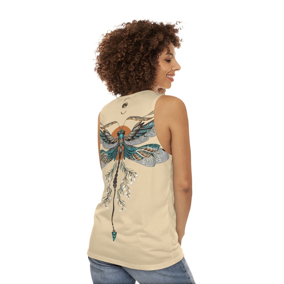 Dragonfly tattoo unisex tank top - women back