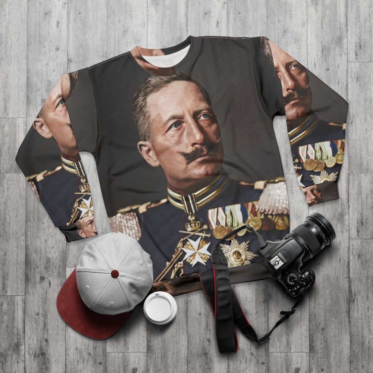 Kaiser Wilhelm II 1908 Colorized Historical Figure Sweatshirt - flat lay